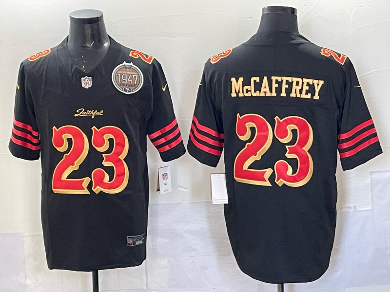 Men San Francisco 49ers #23 McCaffrey black Limited Nike NFL 2025 Jersey 01->san francisco 49ers->NFL Jersey